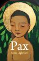 Book cover for Pax by Annie Lighthart. Cover is filled with an oil painting of a child with a gold halo framing his face
